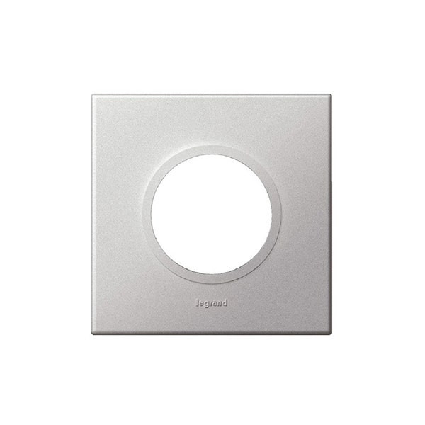 LEGRAND - Plate Arteor, BS, Round, 2 Modules, 1 Gang, Soft Aluminium