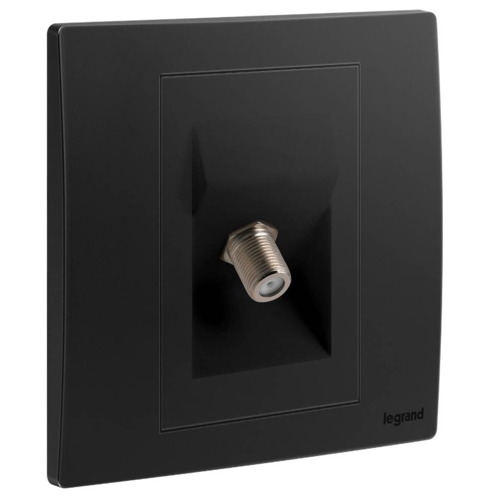 Legrand - TV Plug - Type F - Malia - Black