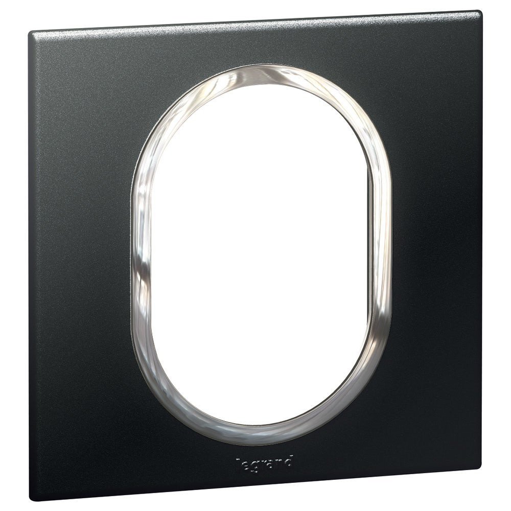 LEGRAND - Plate Round 1G 3Mod BS, Graphit, Arteor