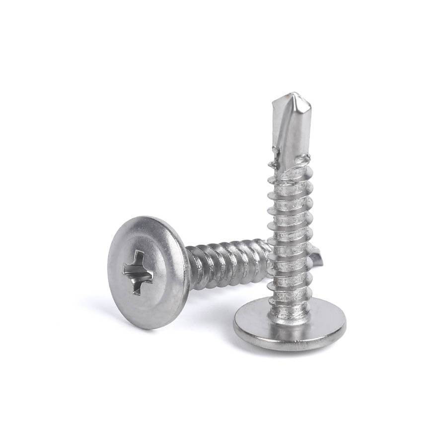 Zinc Plated Self Drilling Screw with Washer - 5/8" X 8 - Silver