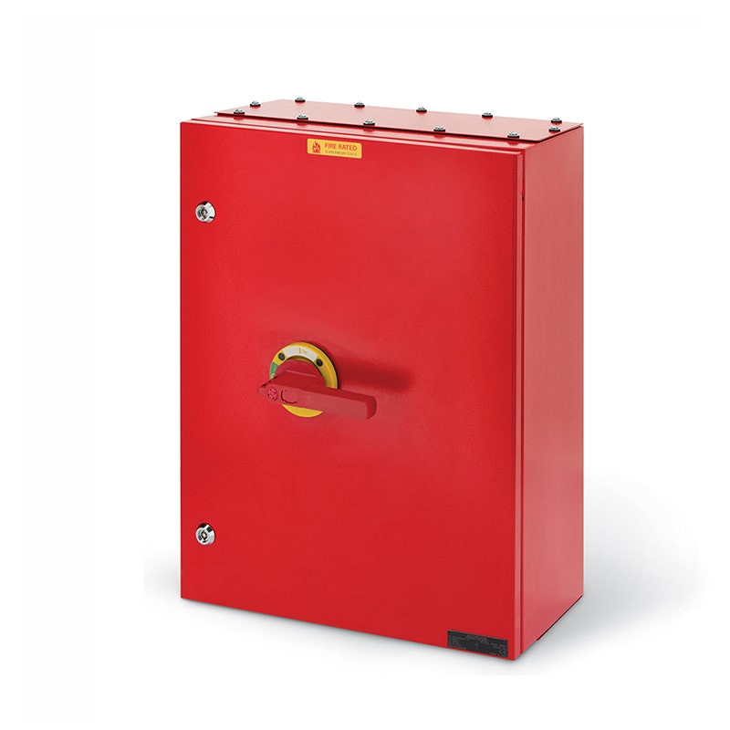 SCAME - Enclosed Switch Disconnector, 200A, 3P+N, IP65, 500x700x200mm, FR4, IK10, Emergency, Yellow/Red, Fire Rated