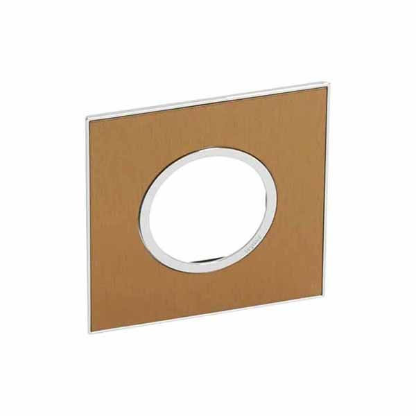 LEGRAND - Plate Arteor, French/German, Round, 2 Modules, Gold Brass