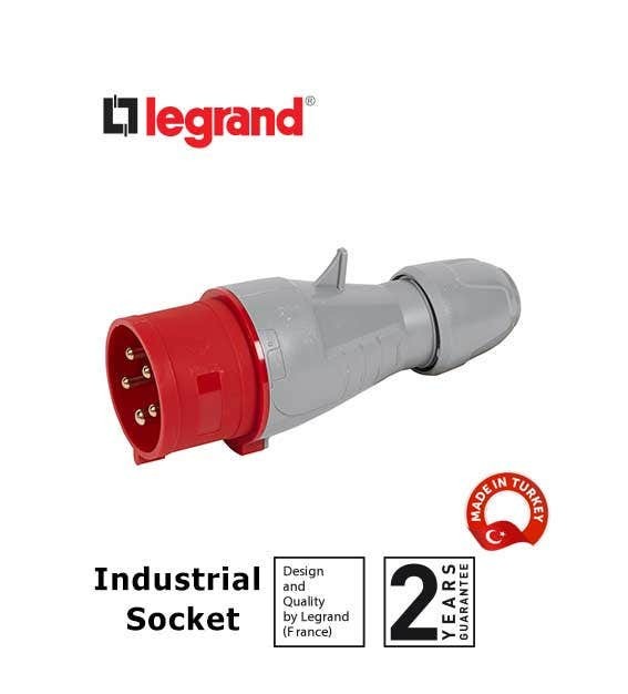 ليجراند - مقبس صناعي P17, IP44, 380/415 V~, 32 A, 3P+N+E 