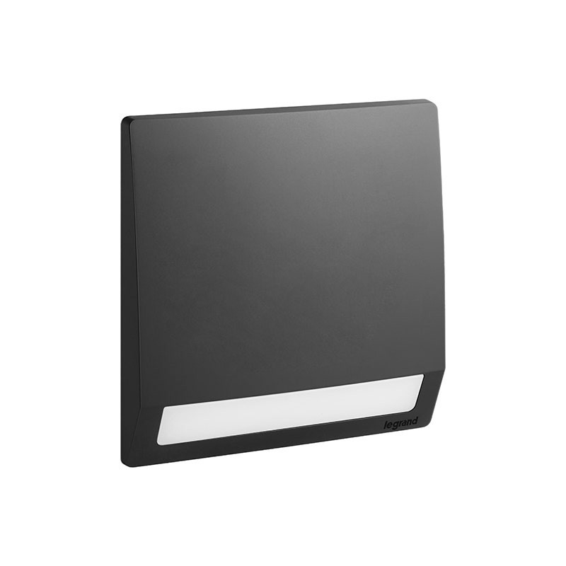 LEGRAND - Step Light Mallia Senses, 1 Gang, 100-250V, 230V, Matt Black