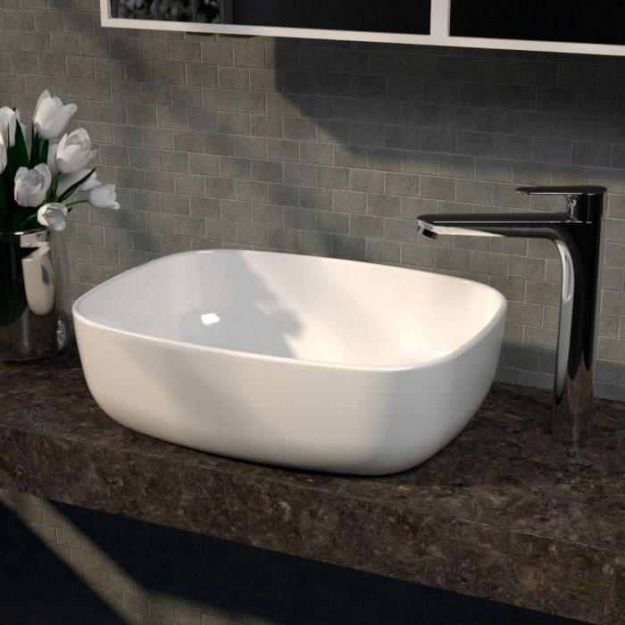 TYPE-C Over Countertop Wash Basin - Rectangle Shape - 41CM - white