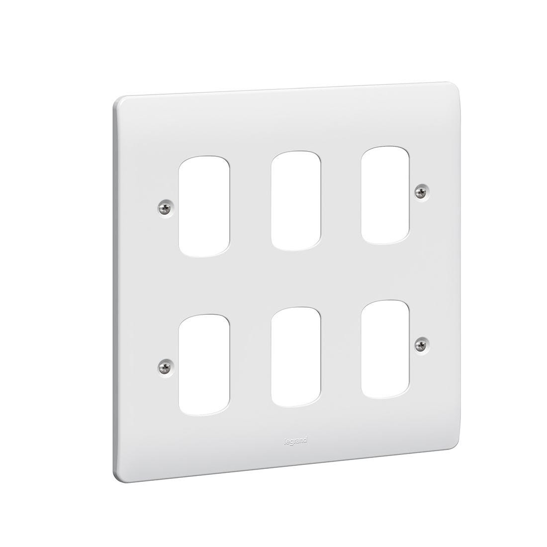 LEGRAND - Plate 2x2 Gang 6 Sep.Apart.Module, Grid Wpl 