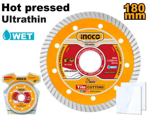 Ultrathin diamond Universal disc180(7")X22.2x1.2 دسك قص جرانيت تربو 7" مسكر 180 ملم عرضها 8 ملي