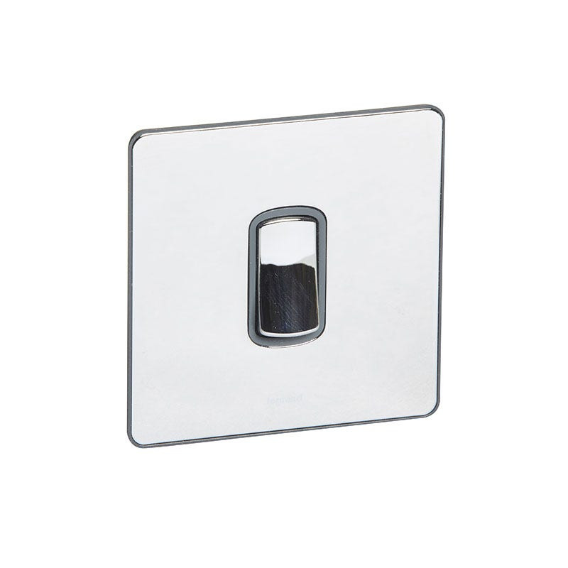 LEGRAND - Push Button Synergy Sleek, 2 Way, 1 Gang, 10A, 250V, Polished Stainless Steel