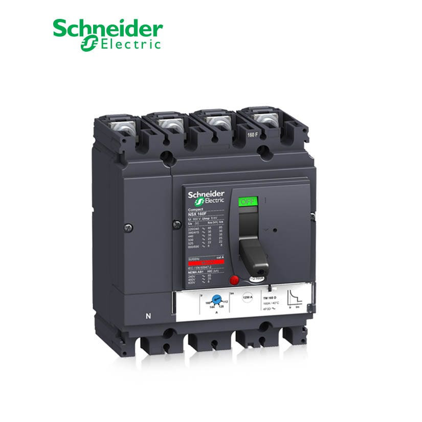 SCHNEIDER - MCCB Breaker, ComPact NSX160F, 4P 4d, 36kA at 415 VAC, TMD Trip Unit 160A
