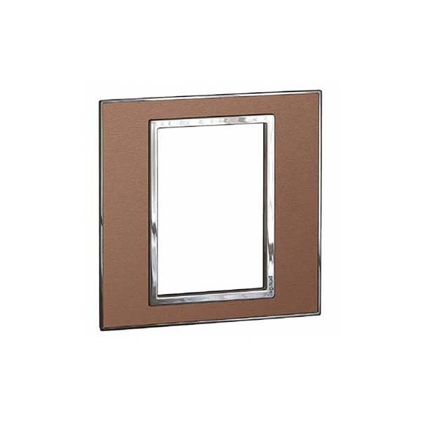 LEGRAND - Plate Arteor, BS, Square, 3 Modules, 1 Gang, Brushed Metal Pink Champagne
