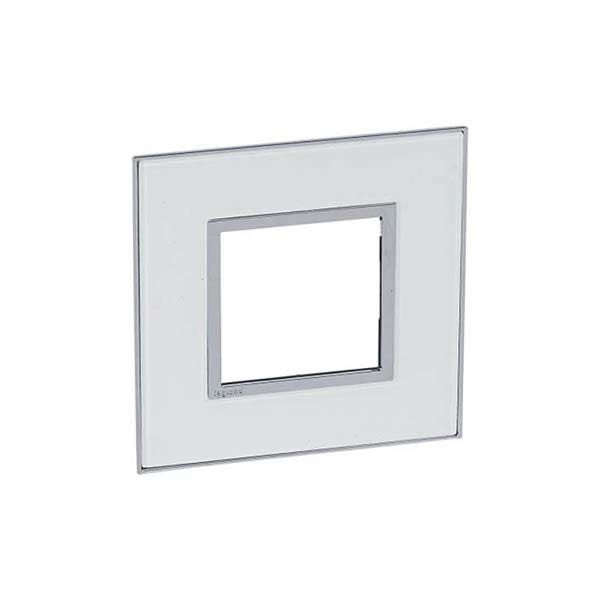 LEGRAND - Plate Arteor, French/German, Square, 2 Modules, Mirror White