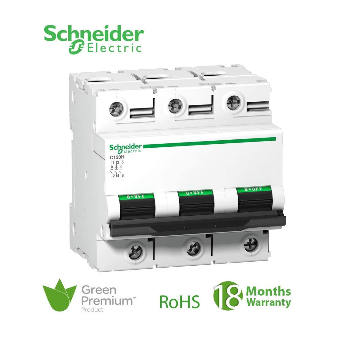 SCHNEIDER - MCB Breaker, Acti9 C120H, 3P, 100A, D curve