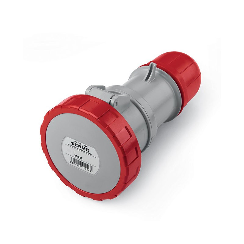 SCAME - Connector, 32A, 3P+E, 3h, IP66/IP67/IP69, 380V 50Hz/440V 60Hz, 50Hz, 60Hz, Screw Terminals