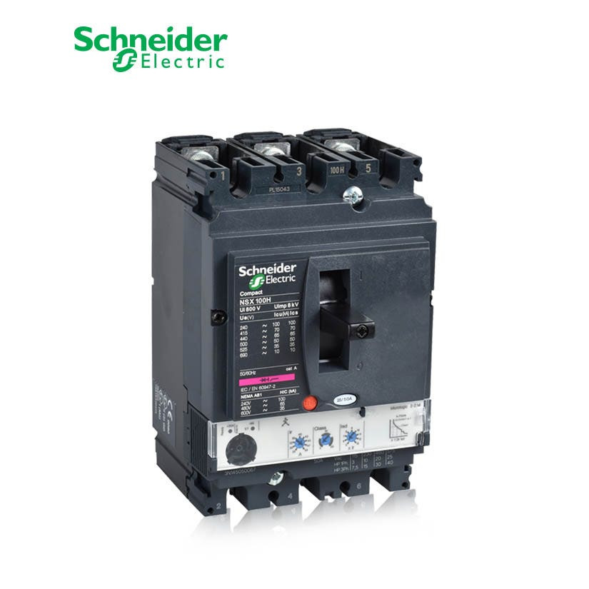 SCHNEIDER - MCCB Breaker, ComPact NSX160H, 3P 3d, 70kA at 415 VAC, MicroLogic 2.2 Trip Unit 100A
