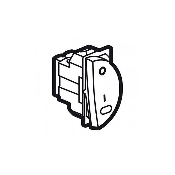 LEGRAND - 1-Way Double Pole Switch Arteor, with Indicator, 20A, Round, 1 Right Modules, White