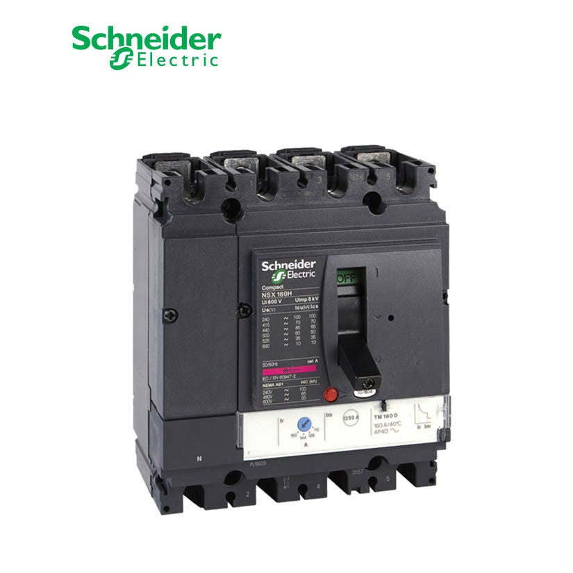 SCHNEIDER - MCCB Breaker, ComPact NSX160H, 4P 4d, 70kA at 415 VAC, TMD Trip Unit 160A