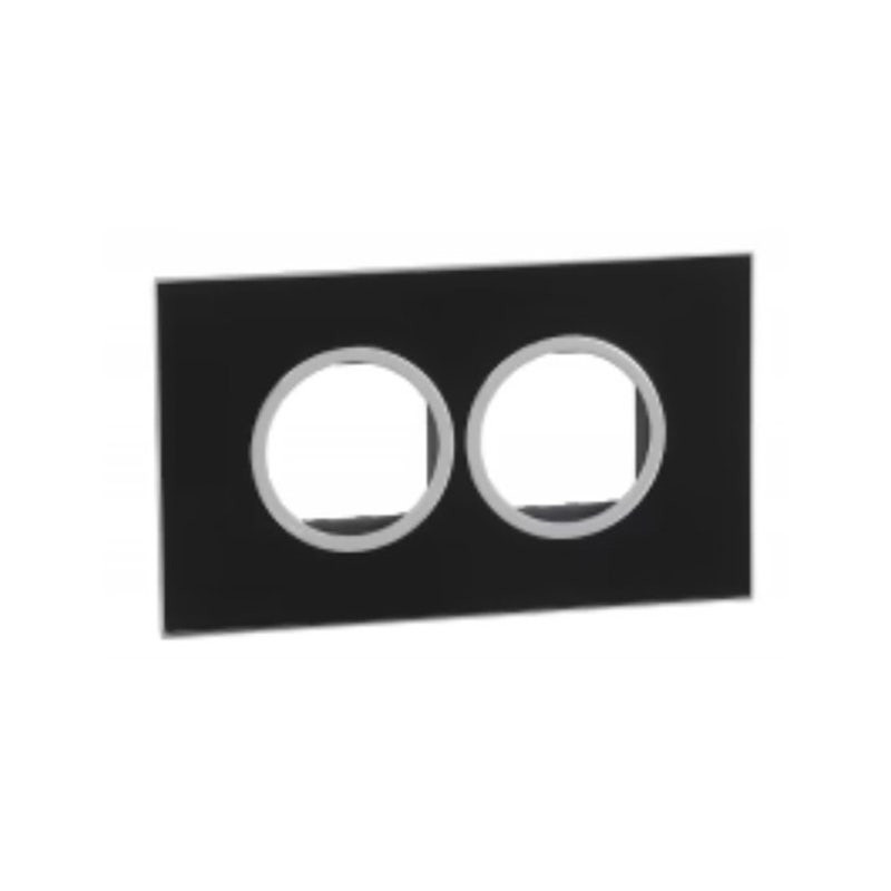 LEGRAND - Cover Plate with Frame Arteor, Indian , 4 Modules, Round, Mirror Black