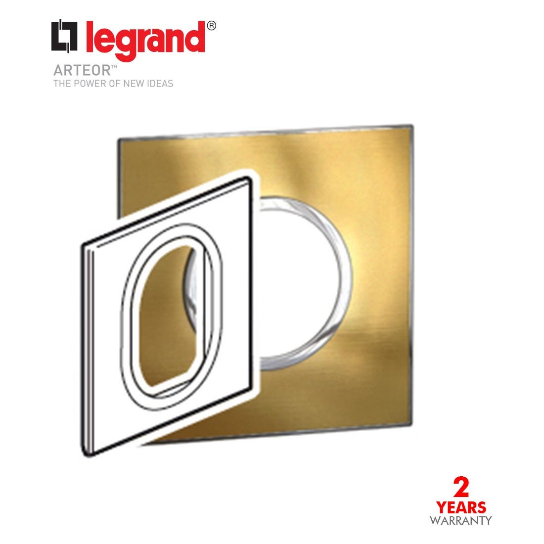 LEGRAND - Plate 1G 3Mod Round BS, Gold Brass Arteor
