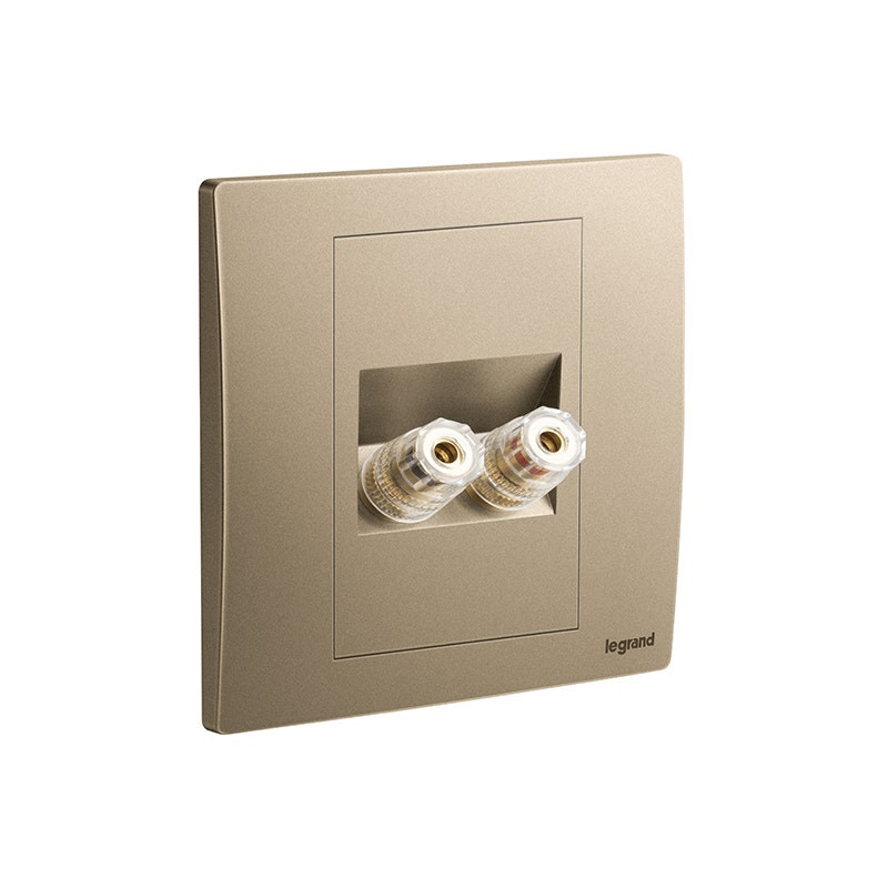 LEGRAND - Single Loudspeaker Socket Outlet Mallia Senses, 1 Gang, Dark Bronze