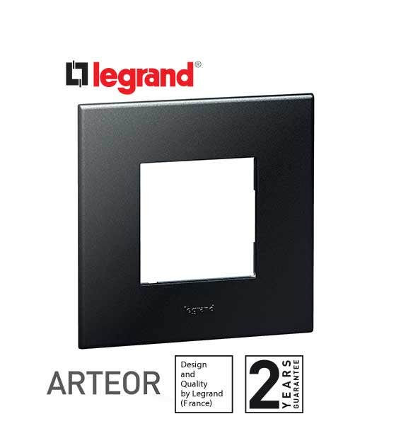 LEGRAND - Plate Arteor, British Std, Square, 2 Modules, Graphite