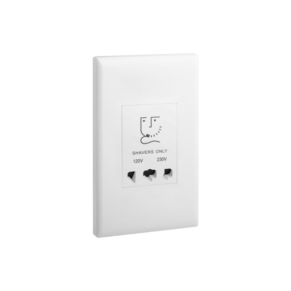 LEGRAND - Shaver Socket Eloe, 2 Gang, 2P, 127V/250V (20VA), White
