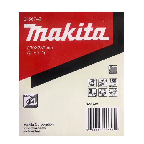 ABRASIVE PAPER 230X280MM FOR METAL 180 GRIT 50PC/SHRINK