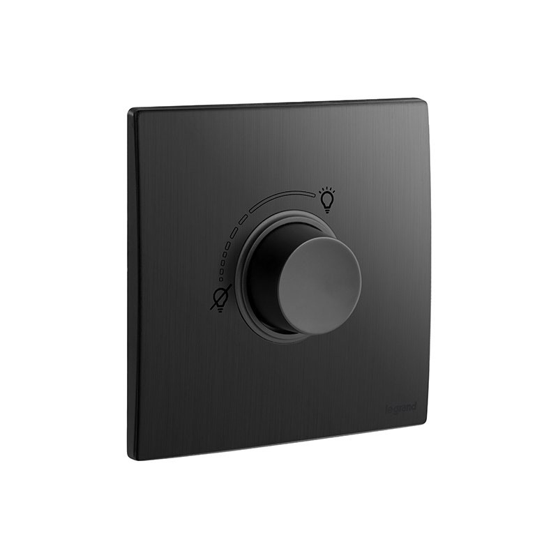 LEGRAND - Incandescent Dimmer Mallia Senses, 1 Gang, 2 Way, 40-500W, 230V, Brushed Black
