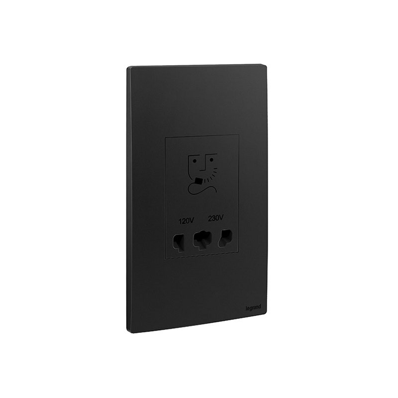 ليجراند - مخرج مقبس حلاقة Mallia Senses، مجوز، 120/240V، Matt Black
