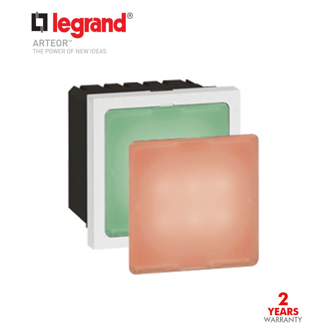 LEGRAND - Illuminated Sign Green/Red Leds 2Mod, White
