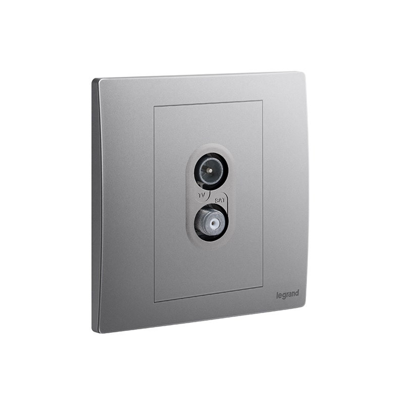 LEGRAND - TV-SAT Socket Outlet Mallia Senses, 1 Gang, Dark Silver