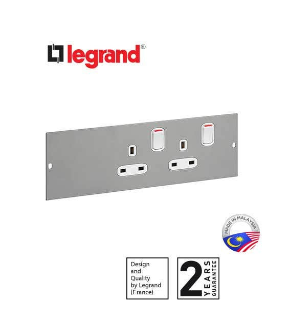LEGRAND - Twin Switched Socket Wall Plate, 77mm  