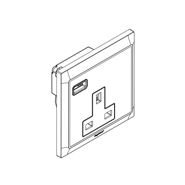 LEGRAND - 1 Gang Single Pole Unswitched Outlet - With USB C 18W Charger - Ivory