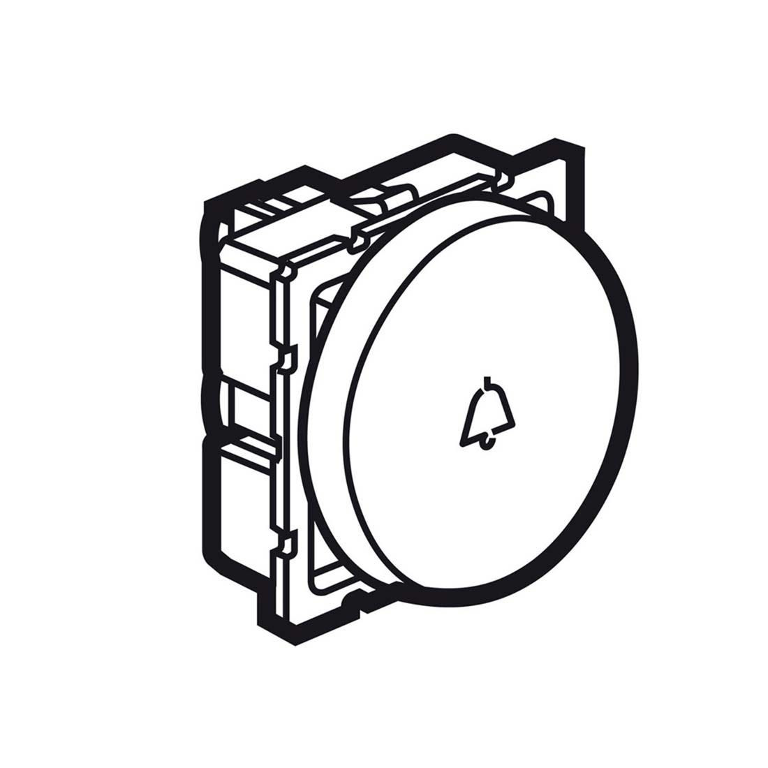 LEGRAND - 1-Way Push-Button Arteor, with Bell Symbol, 2 Round Modules, White