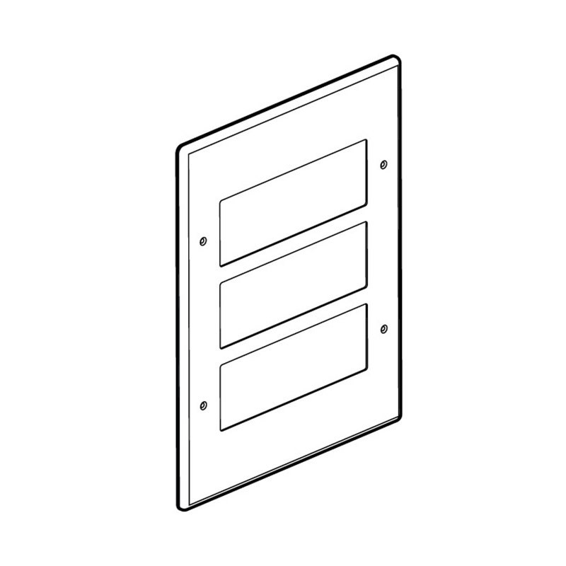 ليجراند - لوحة أمامية Synergy Authentic، 3x3 مزدوج، لـ 18 موديول، Polished Stainless Steel