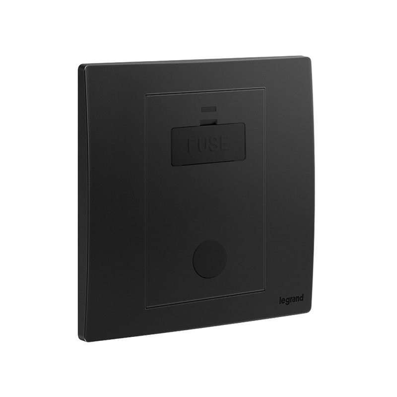 LEGRAND - Fused Connection Unit Mallia Senses, 1 Gang, Unswitched, 13A 250V, with Cord Outlet, Matt Black