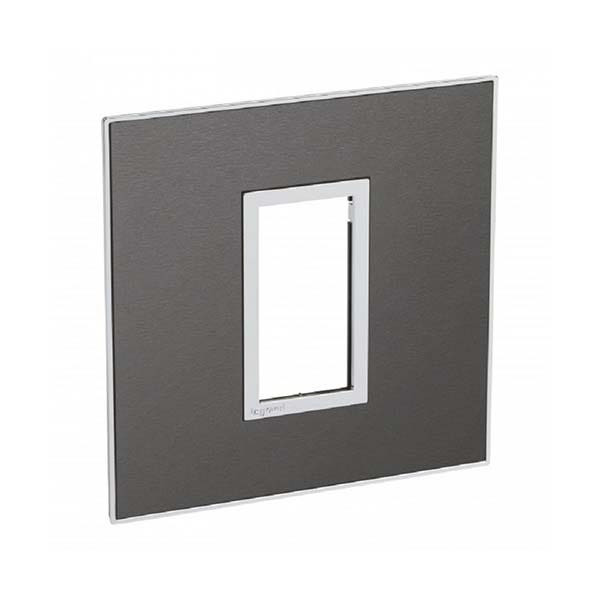 LEGRAND - Plate Arteor, BS, Square, 1 Module, Brushed Metal Black