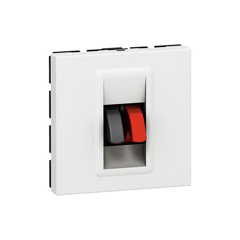 LEGRAND - Audio Socket Mosaic, Loudspeaker Socket, 4 mm² Terminal, 2 Modules, White