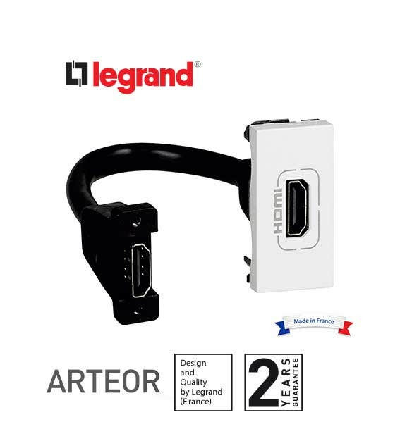 LEGRAND - HDMI Socket Arteor, Preconnected, 1 Module, White