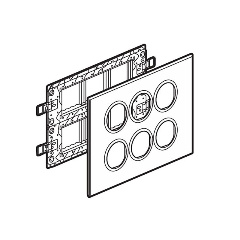 LEGRAND - Cover Plate with Frame Arteor, Indian , 2x6 Modules, Round, Graphite