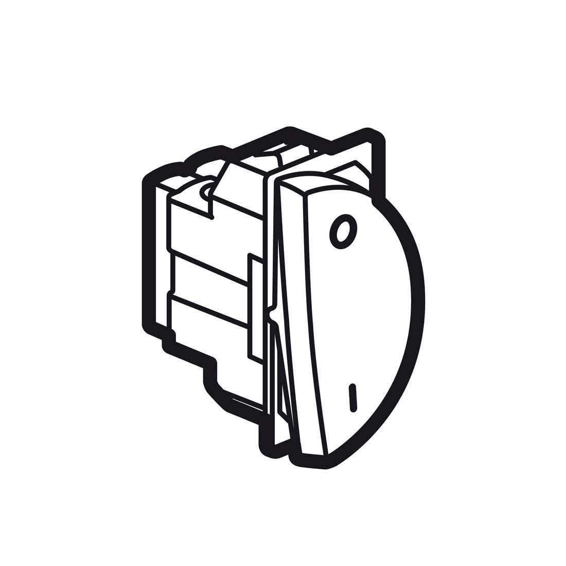 LEGRAND - Double Pole Switch Arteor 20 AX 250 V~, Round, 1 Right Modules, White