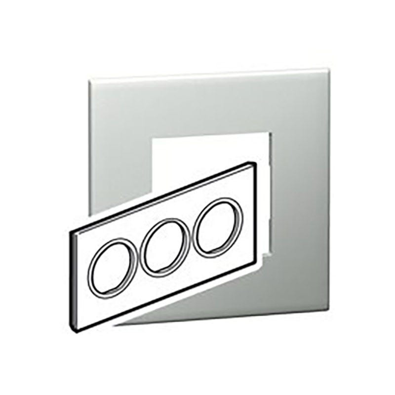 LEGRAND - Plate Arteor, BS, Round, 6 Modules, Pearl Aluminum