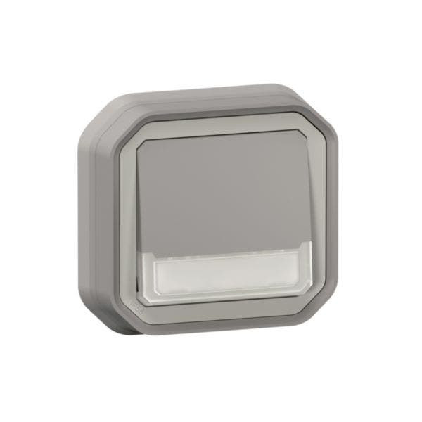 LEGRAND - Push-Button Plexo, IP55, Changeover + Locator + Label Holder, 10A, Flush Mounting, Grey