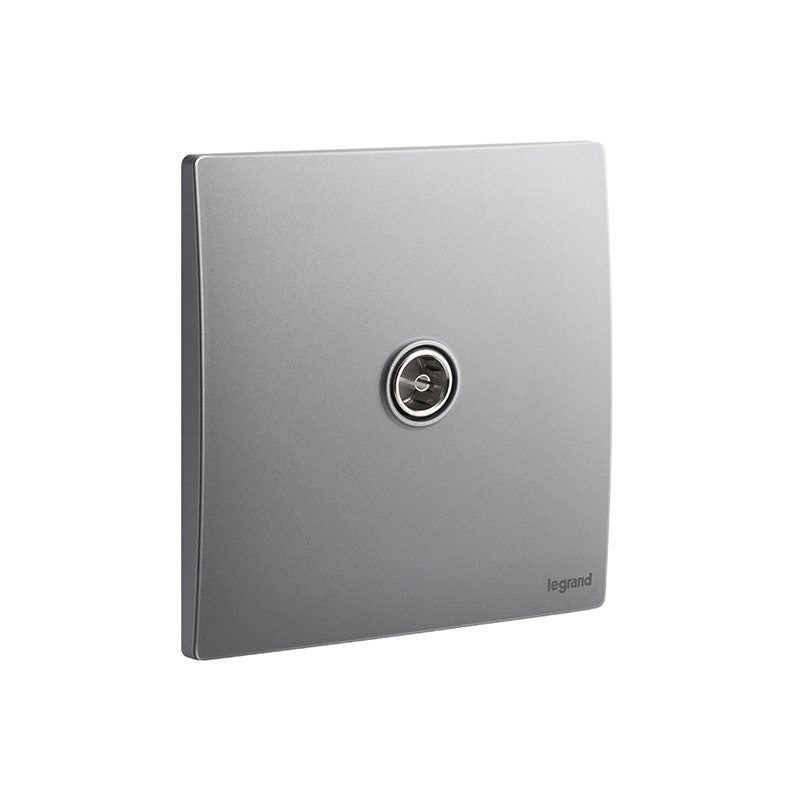 ليجراند - مأخذ تيار ذكري TV Socket Outlet Mallia Senses، مفرد، Dark Silver