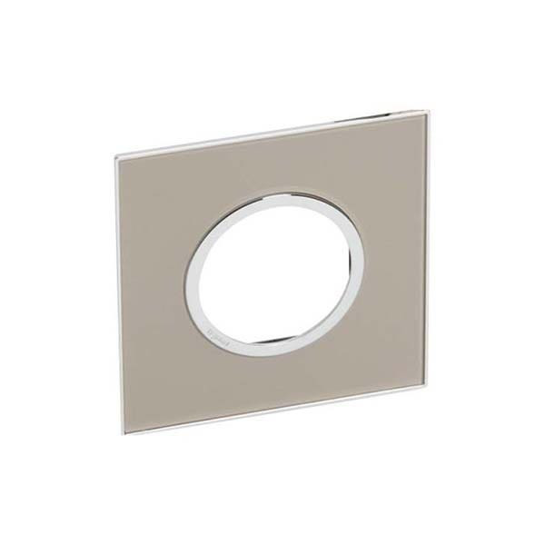 LEGRAND - Plate Arteor, French/German, Round, 2 Modules, Mirror Taupe