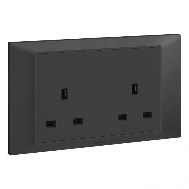 LEGRAND - British standard socket outlet Belanko S - 13A x 250V~ 2 gang unswitched - anthracite
