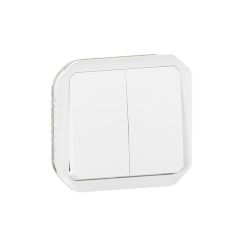 LEGRAND - Switch/Push-Button Plexo, IP55, 2 Gang, 2 Way, 10A, Mechanism, White