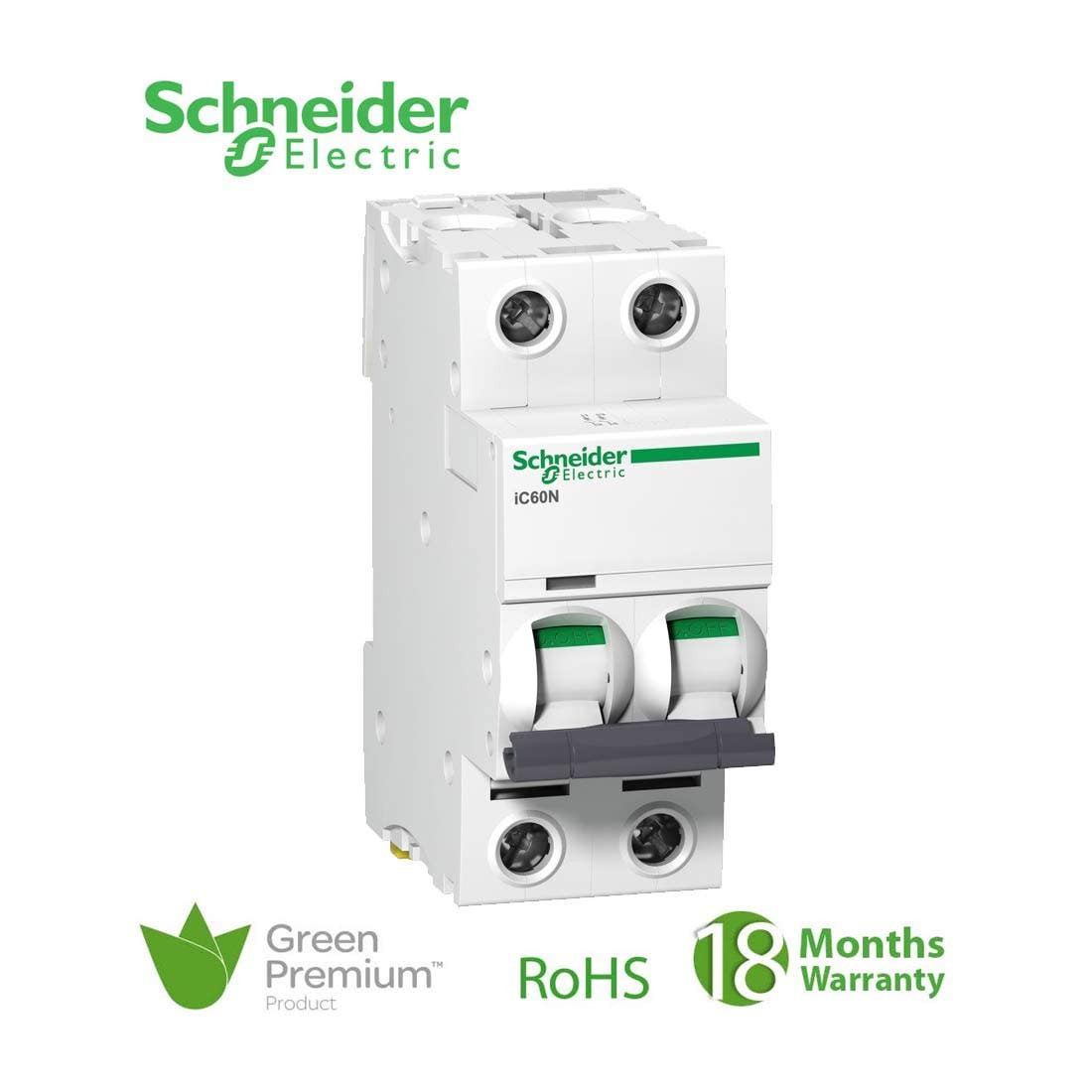 SCHNEIDER - MCB Breaker, Acti9 iC60N, 2P, 40A, D curve 