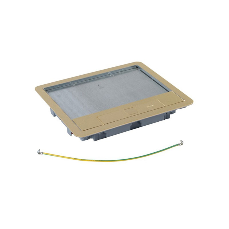 LEGRAND - Metal Lid and Trim for Standard Floor Boxes, 12/18 Modules, with Brass Coating