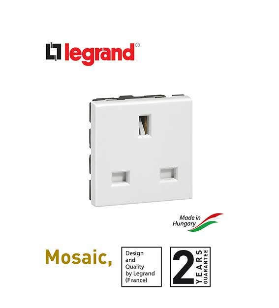 LEGRAND - Socket Outlet Mosaic, 2P+E 13 A, 2 Modules, White
