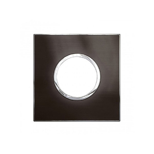 LEGRAND - Plate Arteor, BS, Round, 2 Modules, 1 Gang, Brushed Metal Black